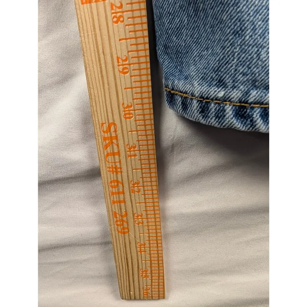 Levis 550 Relaxed Fit‎ Tapered Mens 44x30 Light Wash Blue Distressed Denim Jeans